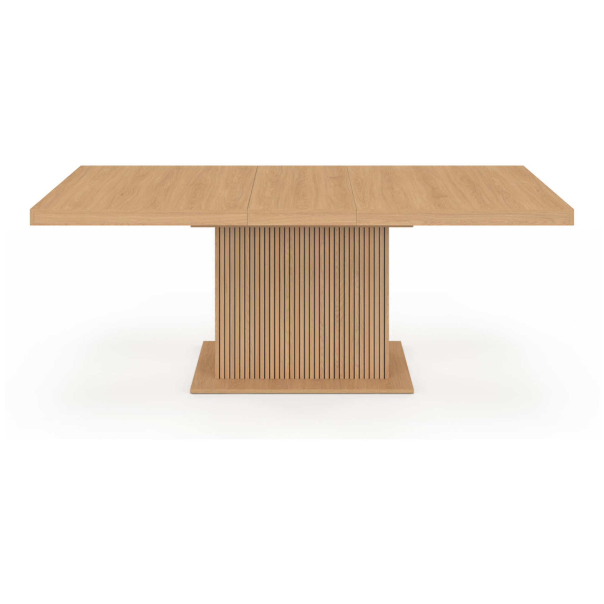 Table à manger extensible Faustine bois et pied lattes avec rangement 160-200cm