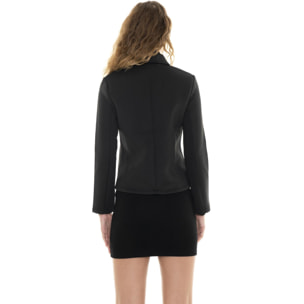 Chaqueta de neopreno con cremallera asimétrica "Authentic Gold" para mujer