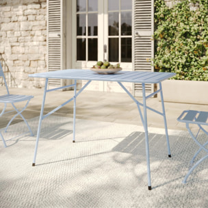 Table de jardin en métal bleu pastel 4 personnes - Yumi