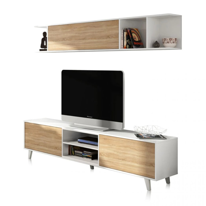 Salón Niva Blanco Brillo - Roble Canadian