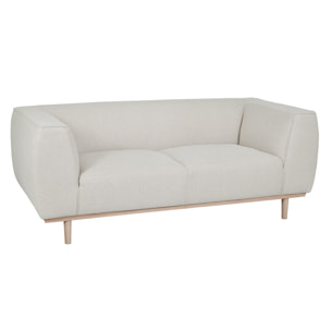 Canapé scandinave 2-3 places en tissu beige et bois clair MORRIS