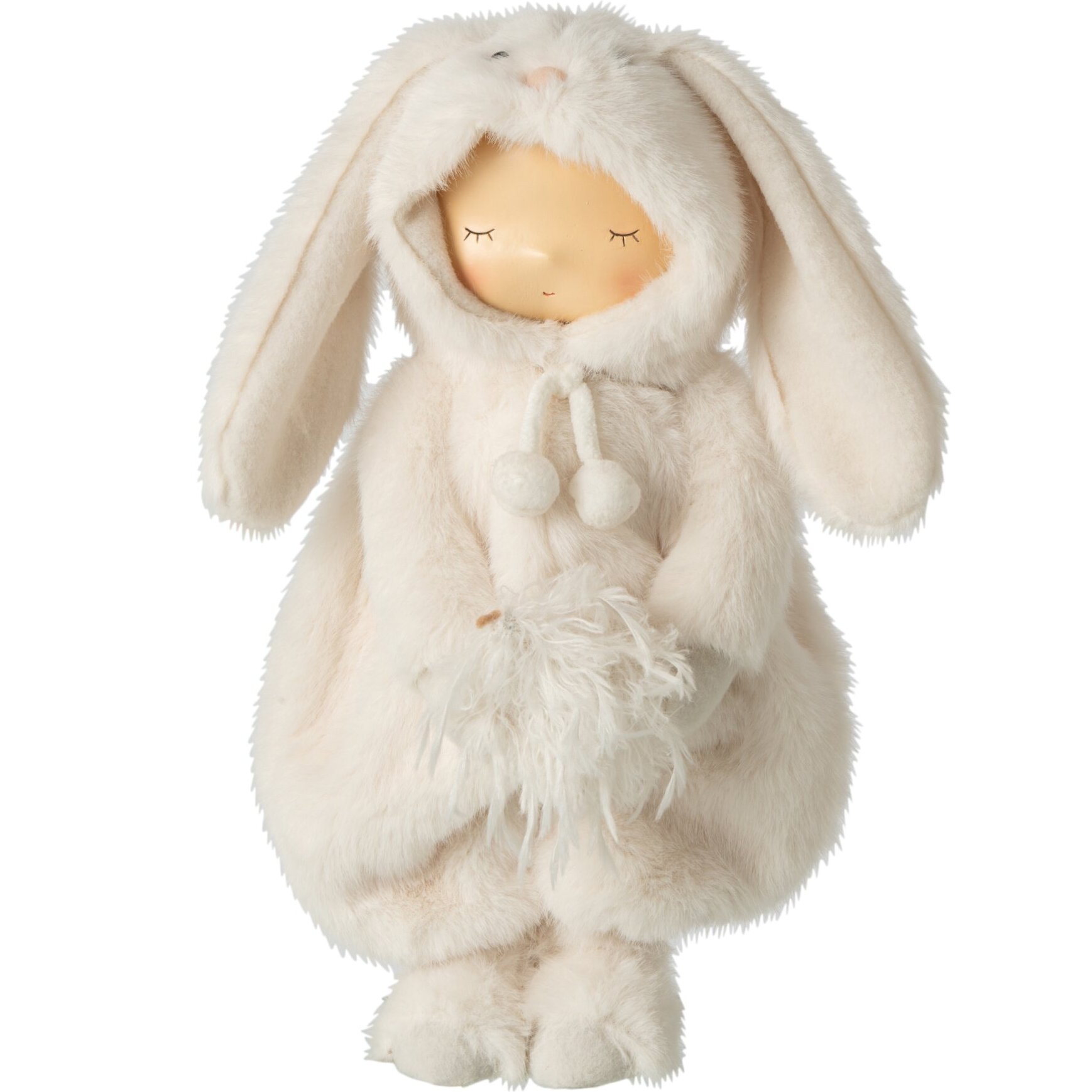 J-Line Enfant lapin et coq - polyester - blanc