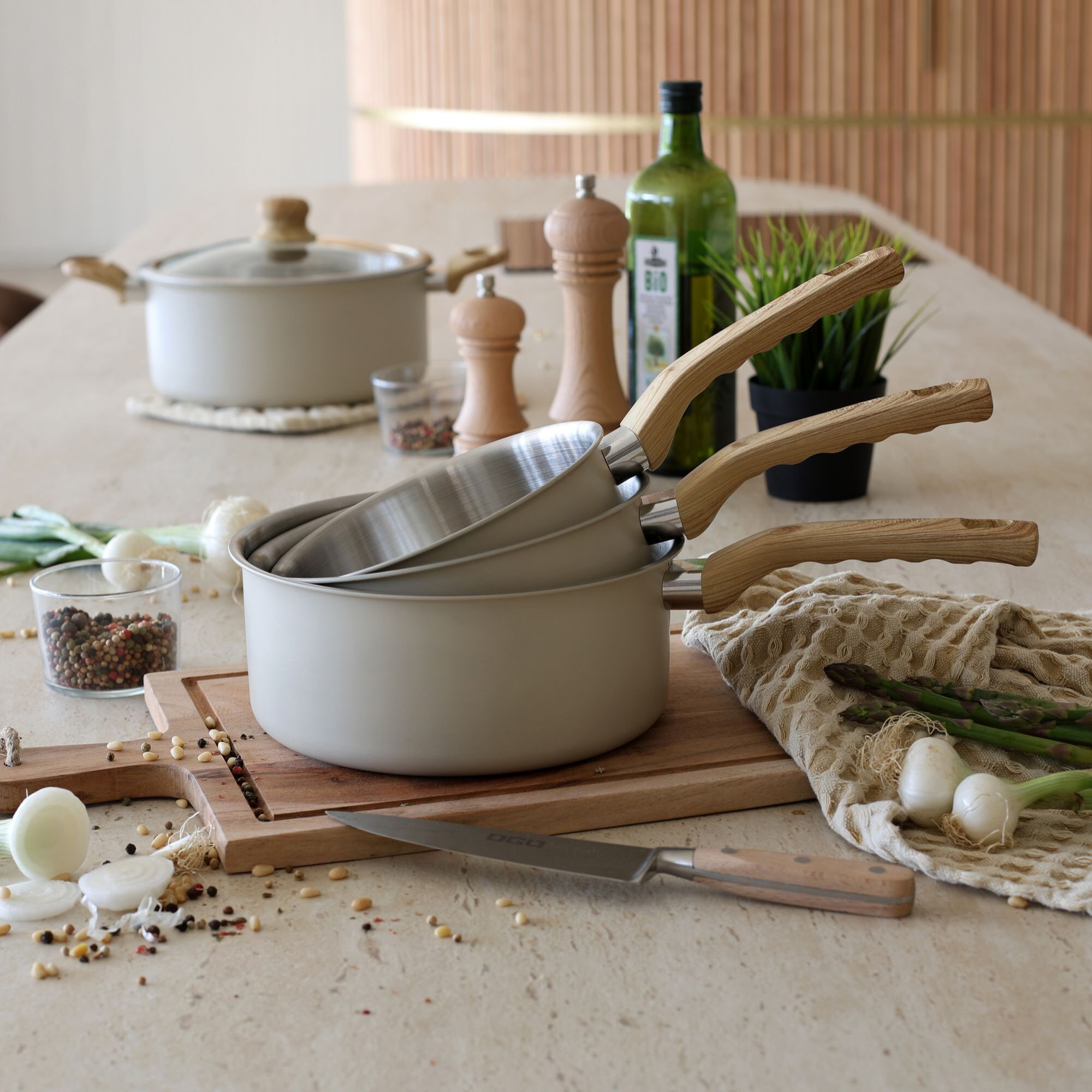 Lot de 3 casseroles en acier inoxydable - tous feux EASYNOX