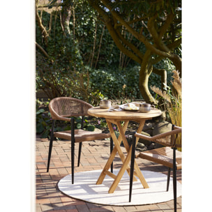 Tavolino da esterno Oviedo in teak naturale ø70x75 cm