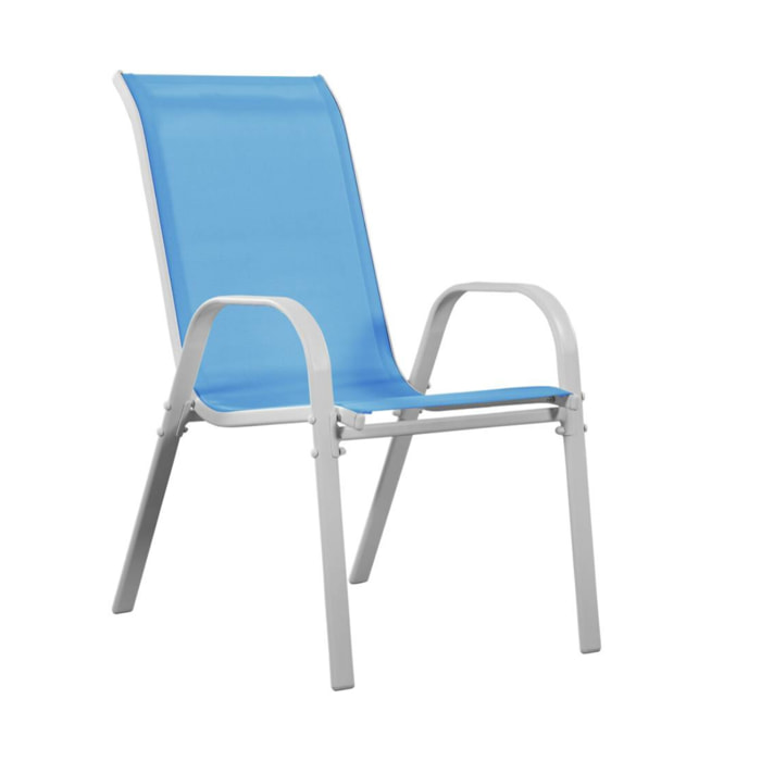 Fauteuil jardin Textilène "Cordoba" - Phoenix - Bleu - Lot de 4