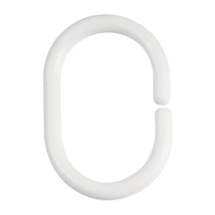 Lot de 12 anneaux pour rideaux de douche C-MINOR Blanc Spirella