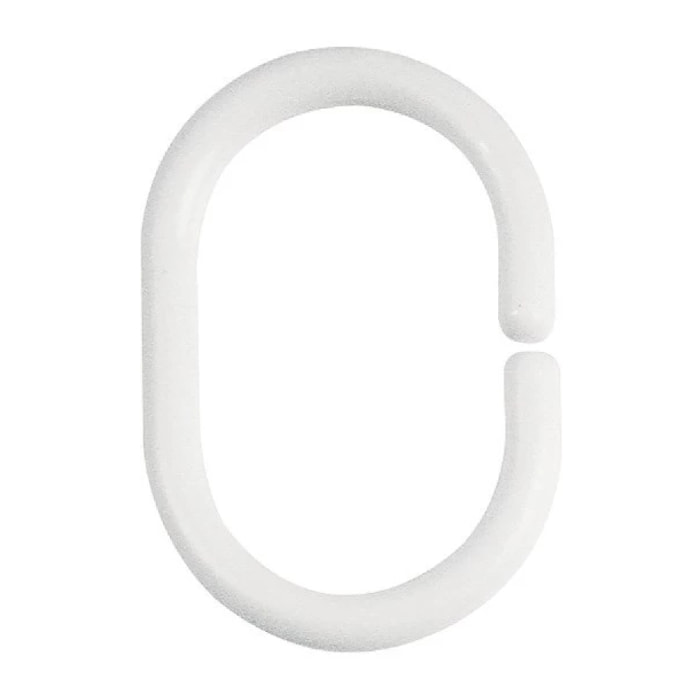 Lot de 12 anneaux pour rideaux de douche C-MINOR Blanc Spirella