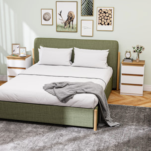 Pack de 2 Mesitas de Noche Mesillas de Noche Dormitorio Estrechas con 3 Cajones Estilo Moderno 40x30x59,5 cm Blanco