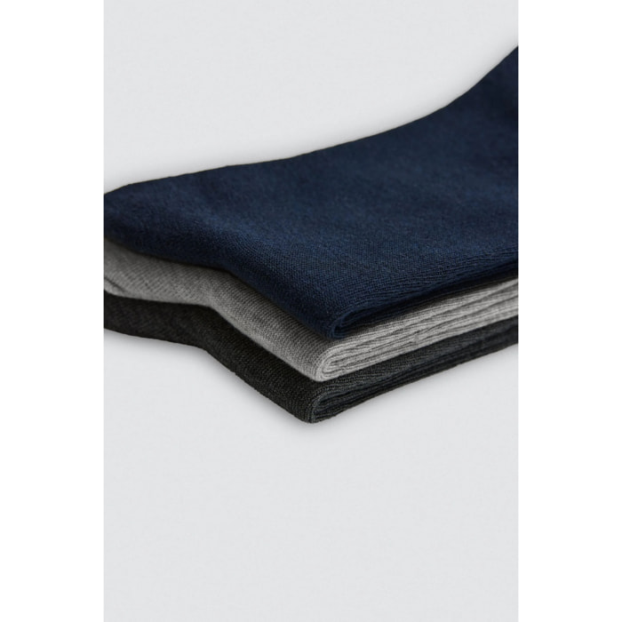 Confezione da 3 calzini alti in bambù senza risvolto in colori neutri