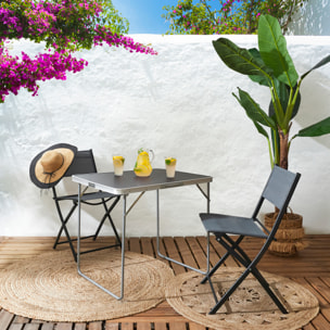 Table De Camping Pliable Noir 80x60cm