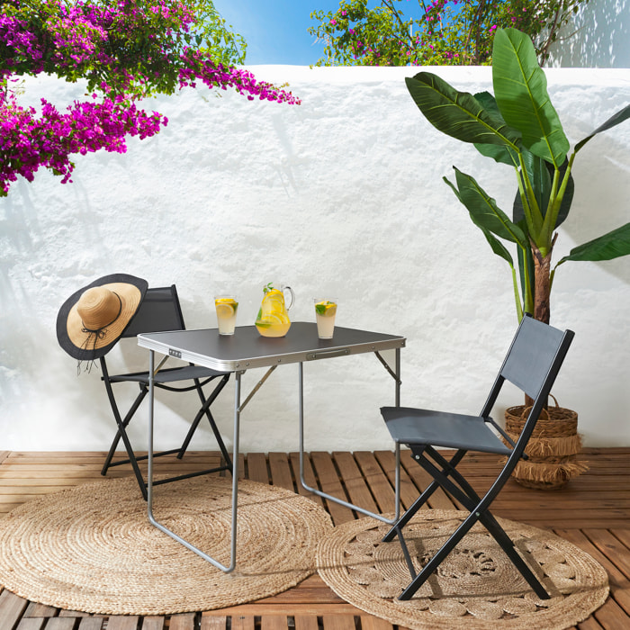 Table De Camping Pliable Noir 80x60cm