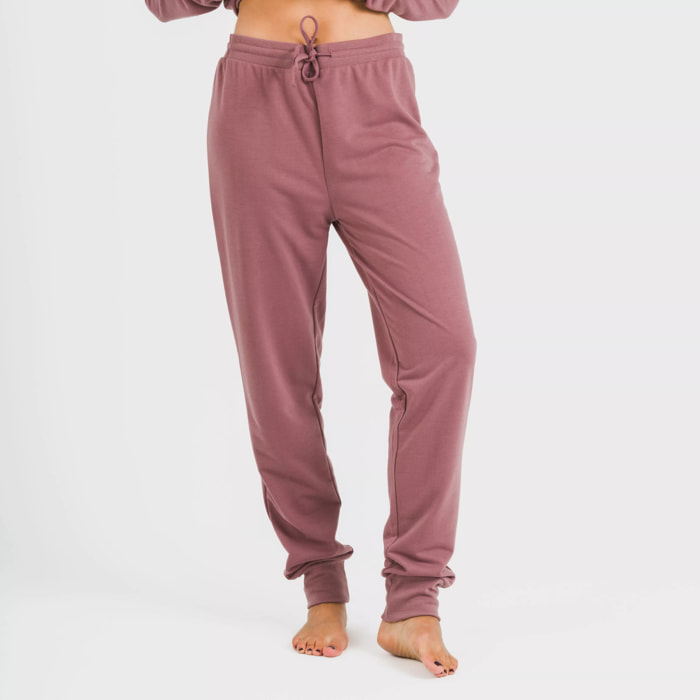 Pantalón largo básico deportivo berenjena