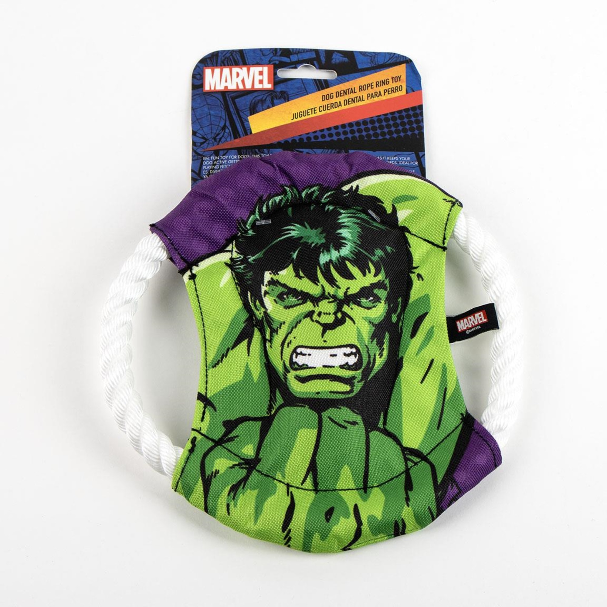 Frisbee para perros con cuerda diseño marvel hulk