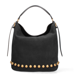 Borsa a spalla da donna Made in Italy - Modello Seraphina Plus - Pelle scamosciata - 31.0 x 31.0 x 15.0 cm