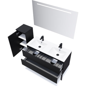 Ensemble double vasque 2 tiroirs + miroir - HUDSON