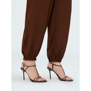 Fiorella Rubino - Jogger con elastico alla caviglia - Marrone