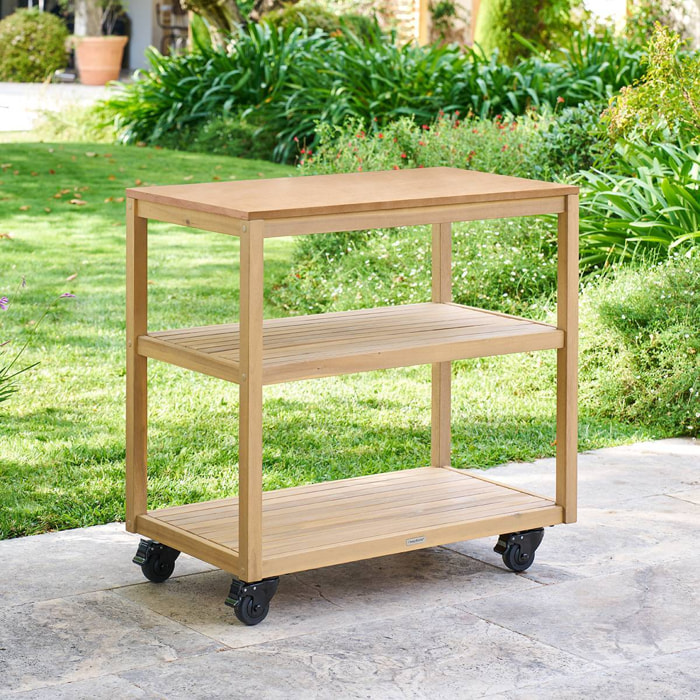 Module de cuisine d'été Lodgia 2 etagères bois d'acacia