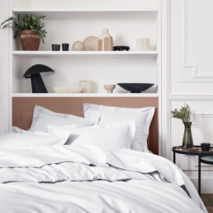 Housse de couette unie en percale de coton, PREMIÈRE, Blanc