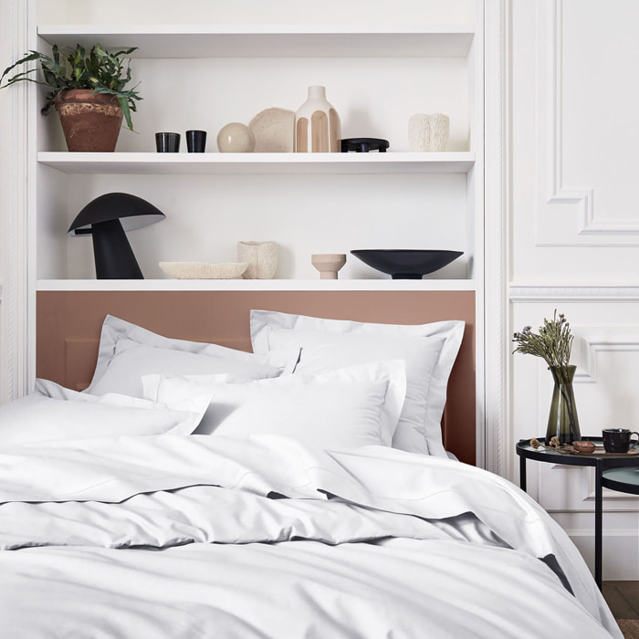 Housse de couette unie en percale de coton, PREMIÈRE, Blanc