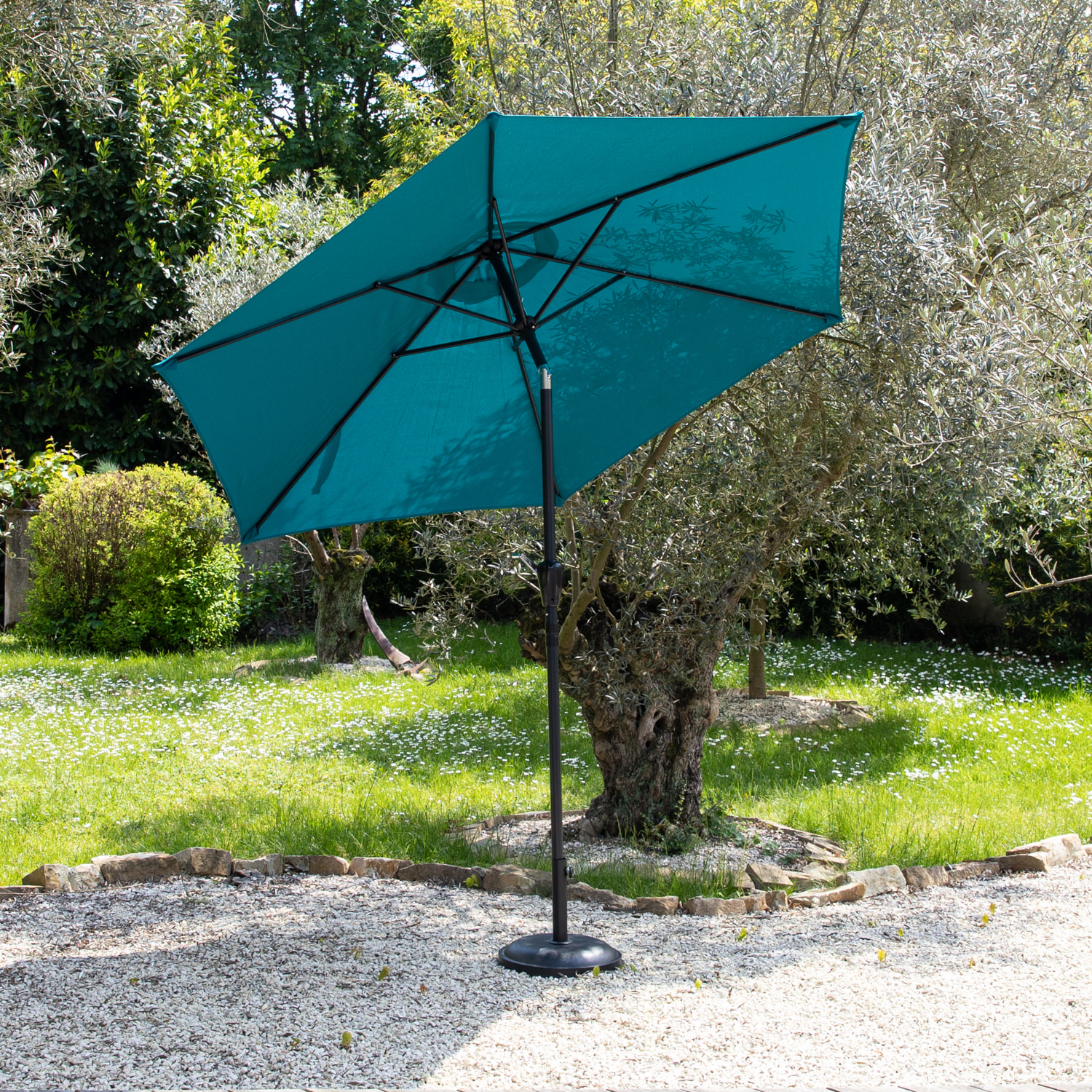 Parasol droit HAPUNA rond - Bleu