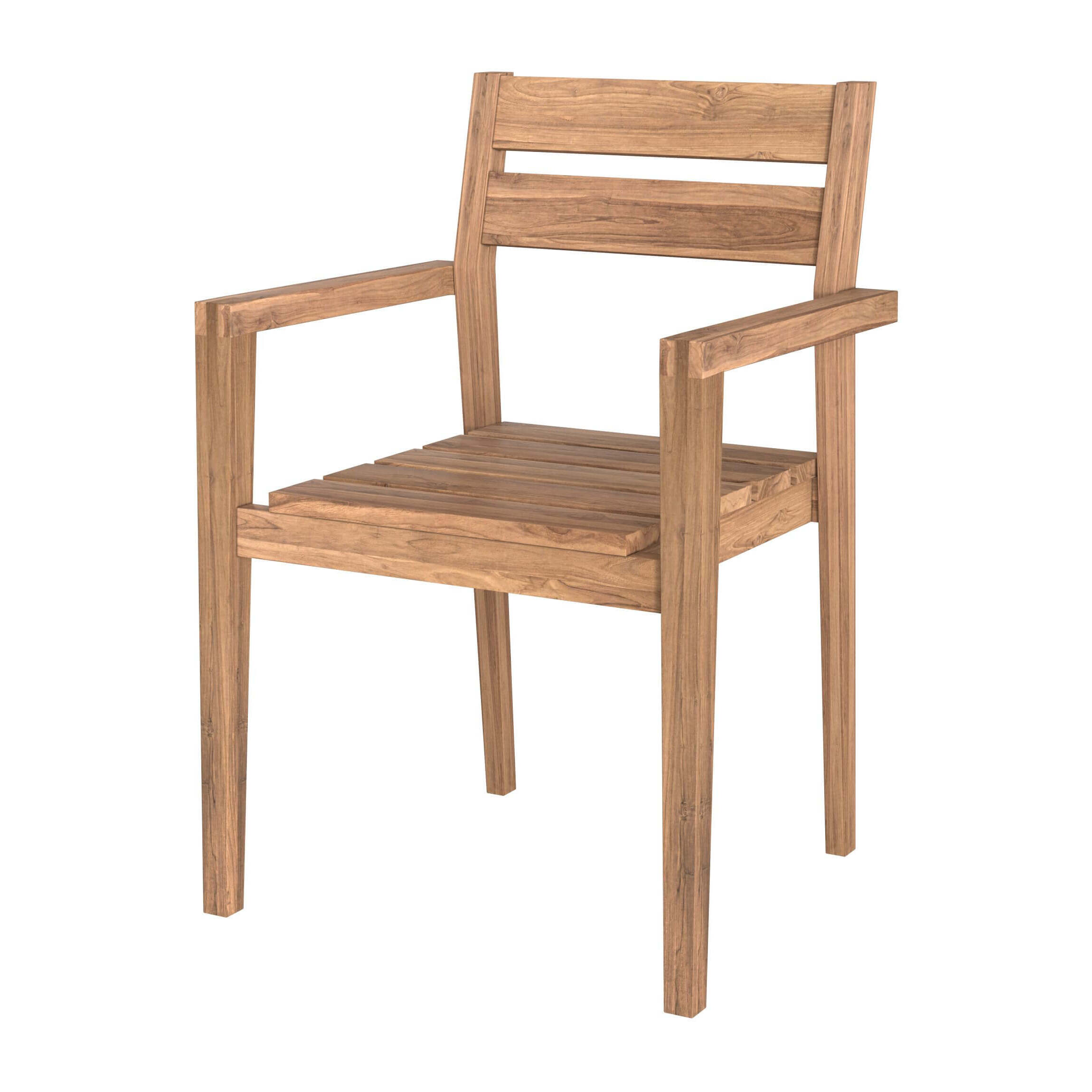 Lot de 2 chaises de jardin en bois de teck - Lucia