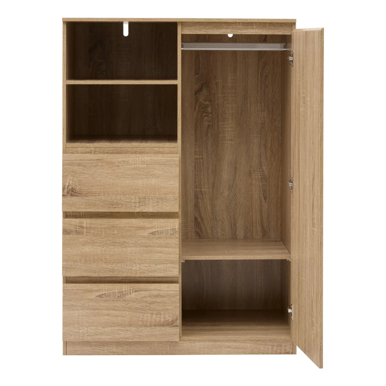Penderie Dolo H.115cm 1 porte 3 tiroirs beige