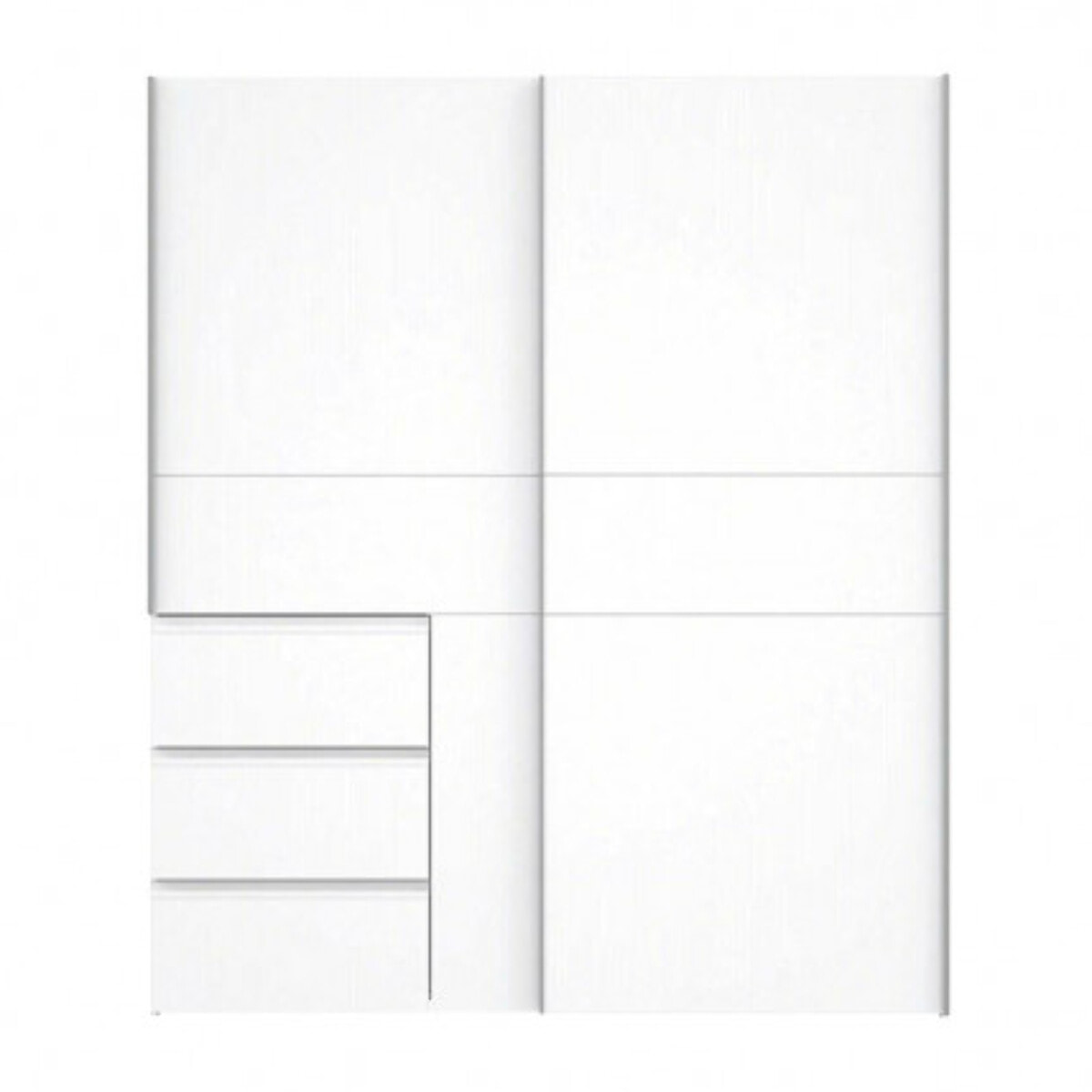 Armoire portes coulissantes 3 tiroirs L200 cm - 2 coloris - LOOKY