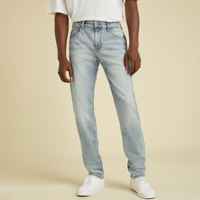 GUESS Originals - Jeans - coupe slim - coton - logo - bleu denim clair