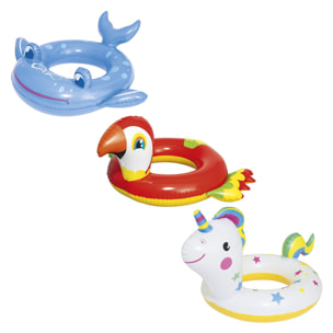 Flotador animal unicornio Bestway 79x58 cm - ballena 84x71 cm - loro 84x76 cm. Diseño aleatorio.