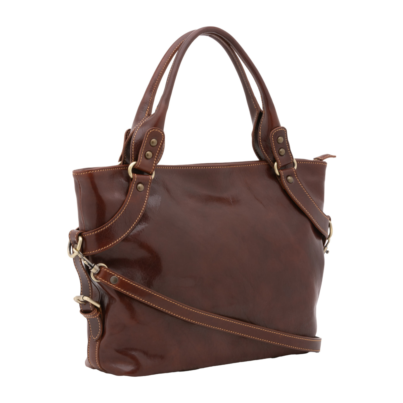 Borsa a mano  da donna In Vera pelle Made in Italy 43x28x12 cm