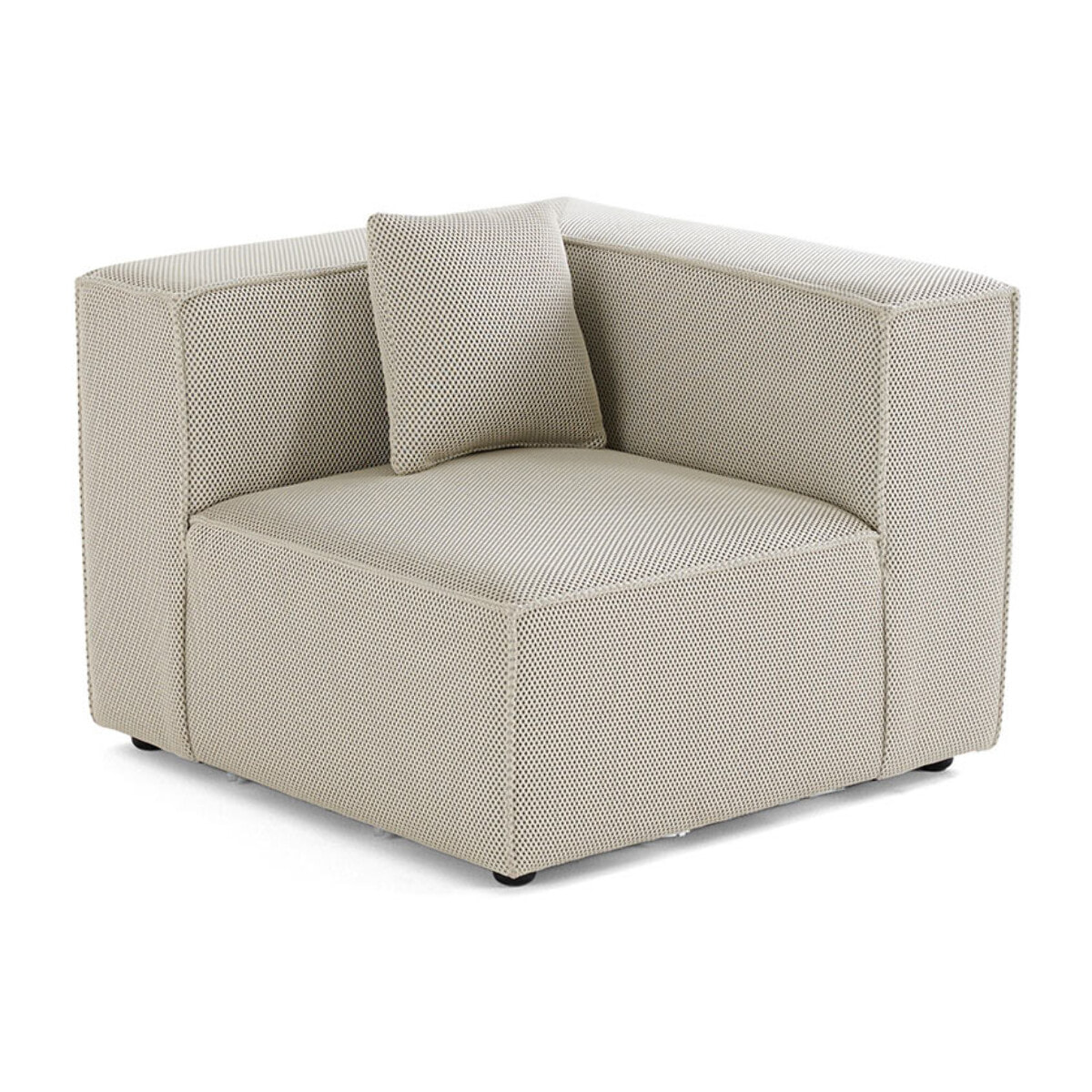 Arty - module d'assise d'angle réversible - en tissu mailles 3D - Beige
