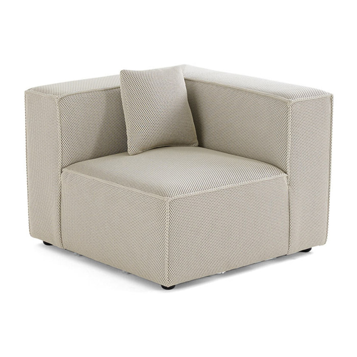 Arty - module d'assise d'angle réversible - en tissu mailles 3D - Beige