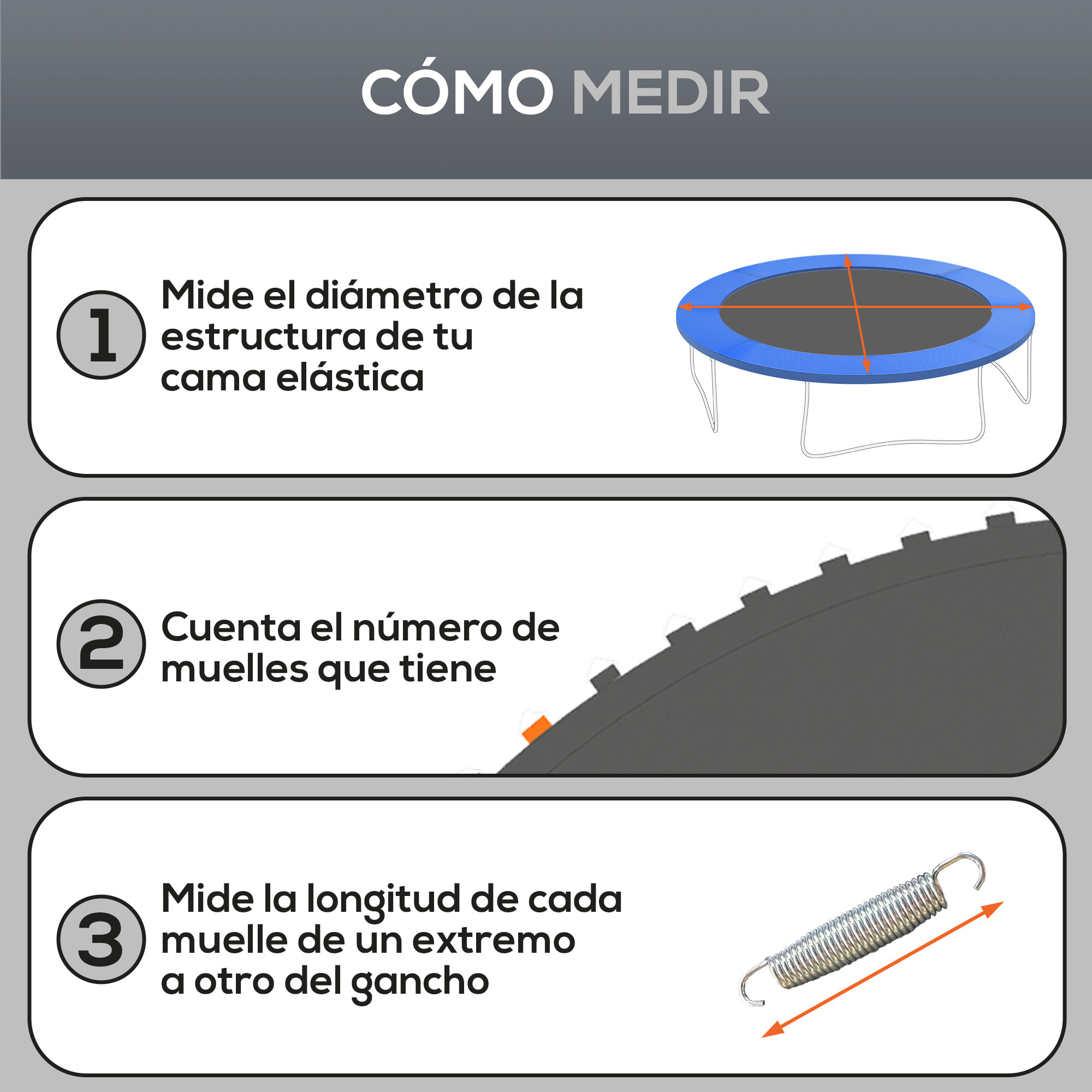 Tapete de Repuesto para Trampolín Ø323 cm Colchoneta para Trampolín de 12 Pies con 72 Ganchos en Forma de V Anti-UV y 8 Filas de Costuras Carga 120 kg Negro