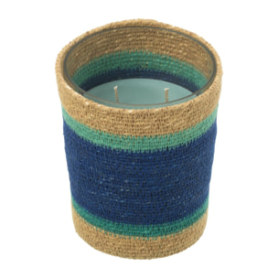J-Line bougie parfumée Panier - Seaside Bliss - verre - bleu - medium - 55H