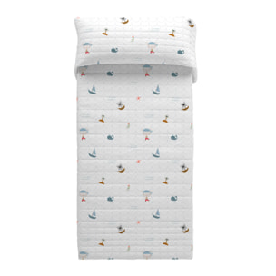 Haciendo el Indio - Colcha Bouti Estampada - Reversible - Infantil - 100% Algodón - 70 gr/m² - Aventura Pirata