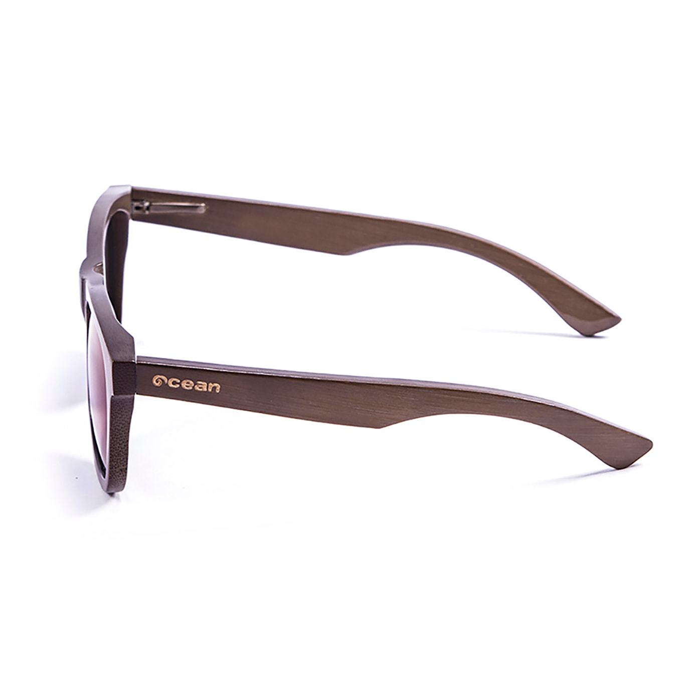 Gafas de sol OCEAN VICTORIA - Bambú marrón oscuro / Polarizada azul revo