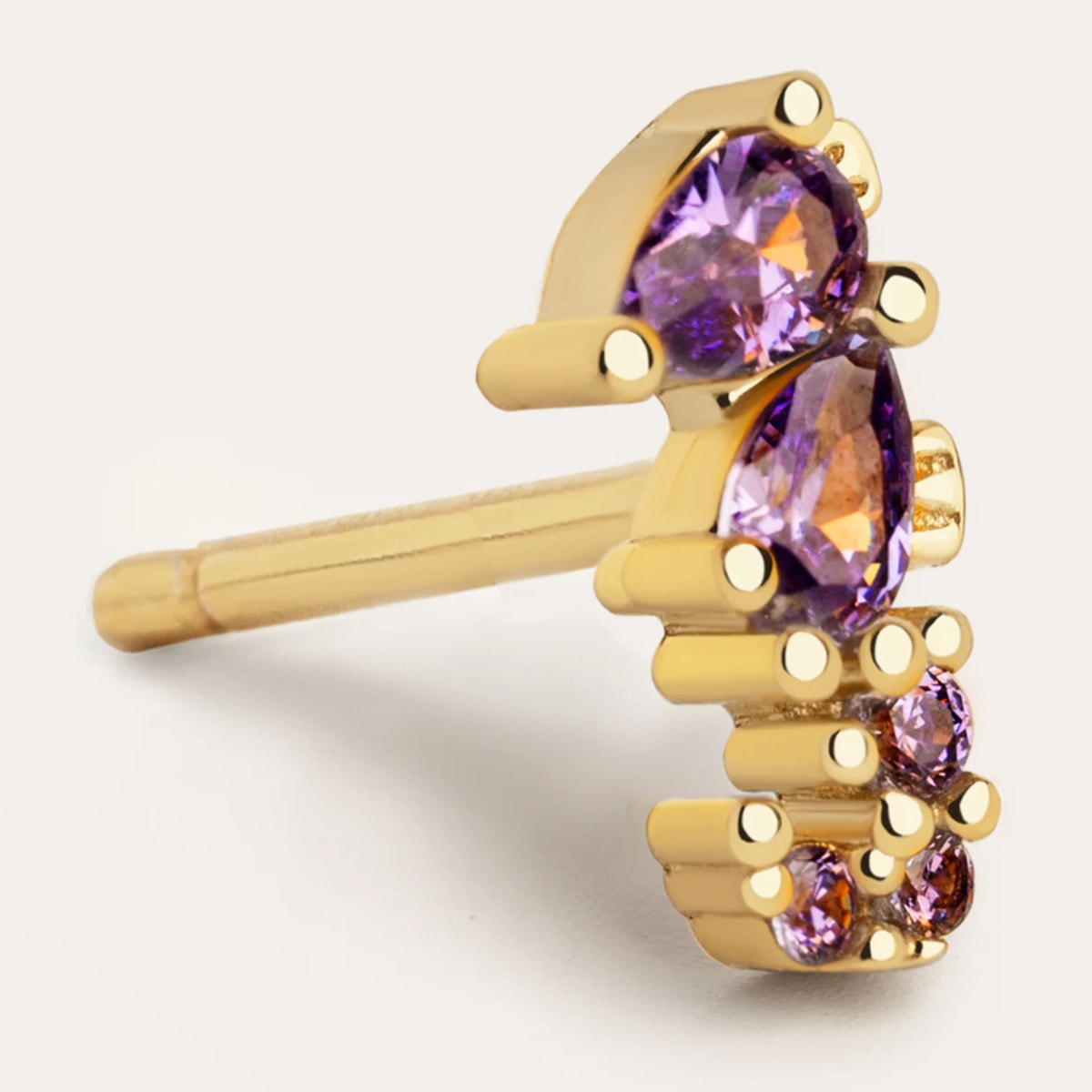 Orecchino Singolo Seahorse Argento Placcato Oro