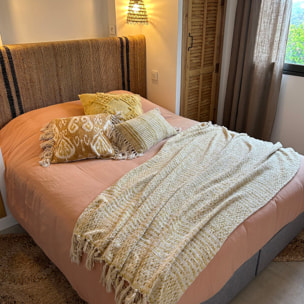 Plaid à franges en coton jaune avec franges 250cm RECIFE