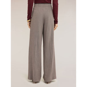 Motivi - Pantalones palazzo en hilo teñido - Gris