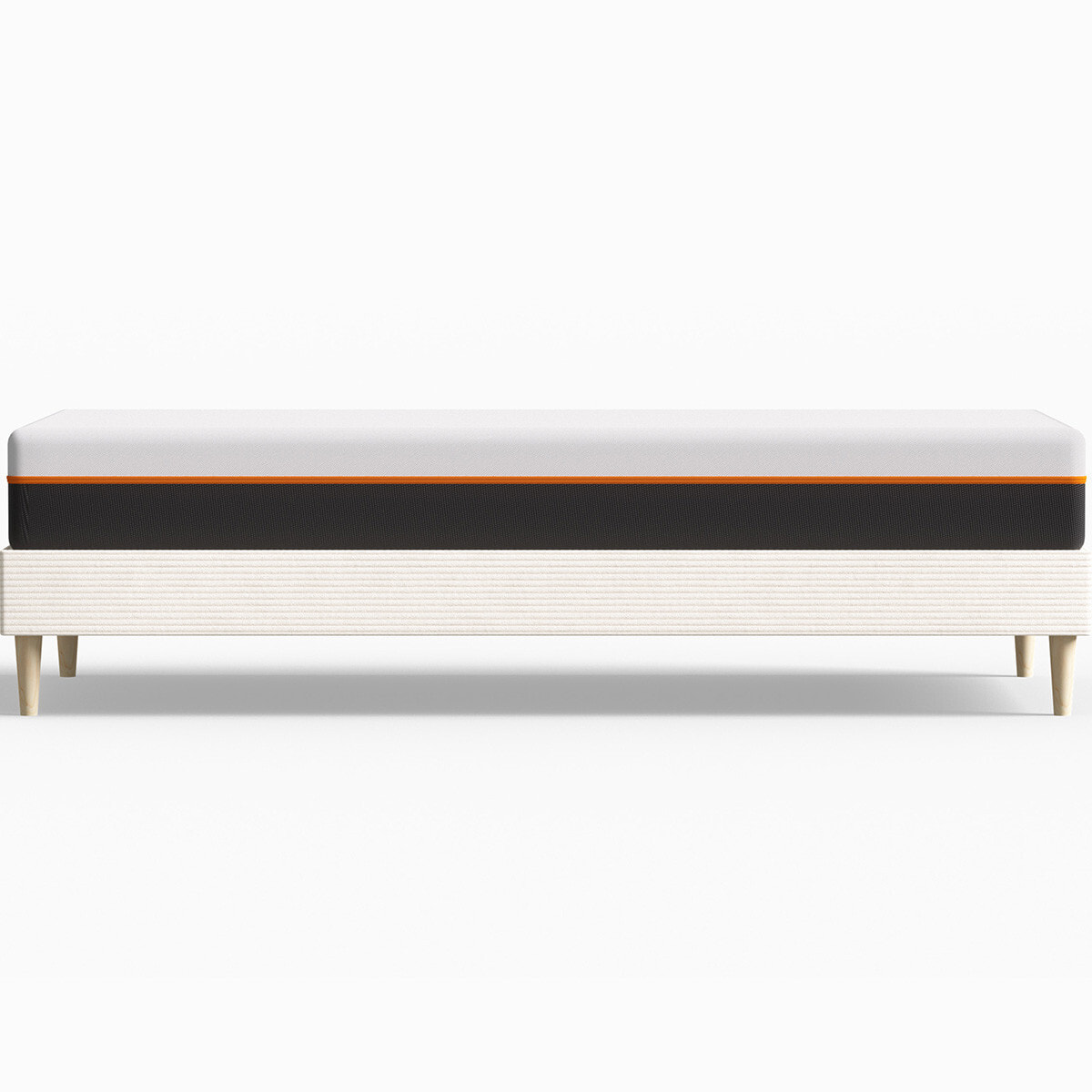 Lit en velours côtelé + Matelas mousse gel mémoire de forme - DINA & DUAL CONFORT