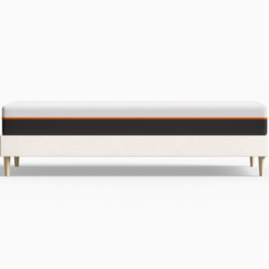 Lit en velours côtelé + Matelas mousse gel mémoire de forme - DINA & DUAL CONFORT