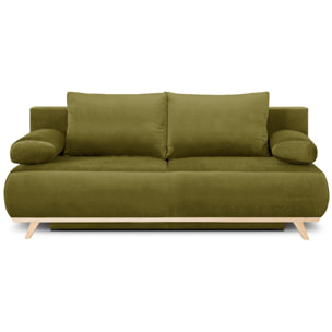 Canapé convertible 3 places en velours - LARIA