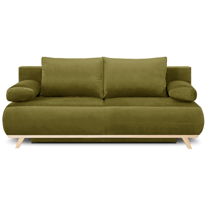 Canapé convertible 3 places en velours - LARIA