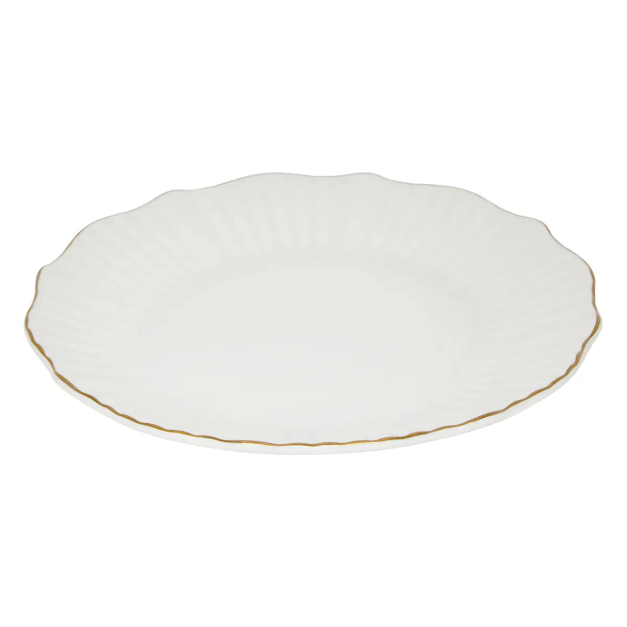 Lot de 6 assiettes dessert Daphné ronde D.20cm blanc
