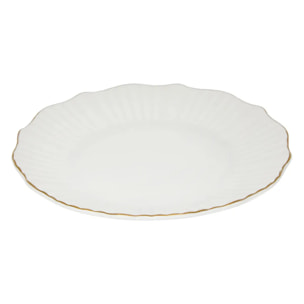 Lot de 6 assiettes dessert Daphné ronde D.20cm blanc
