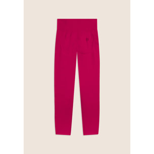 Leggings Seamless 7/8 con Vita Alta e Inserti in Costina