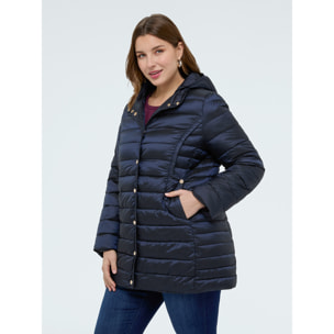 Fiorella Rubino - Plumífero acolchado con capucha desmontable - Azul