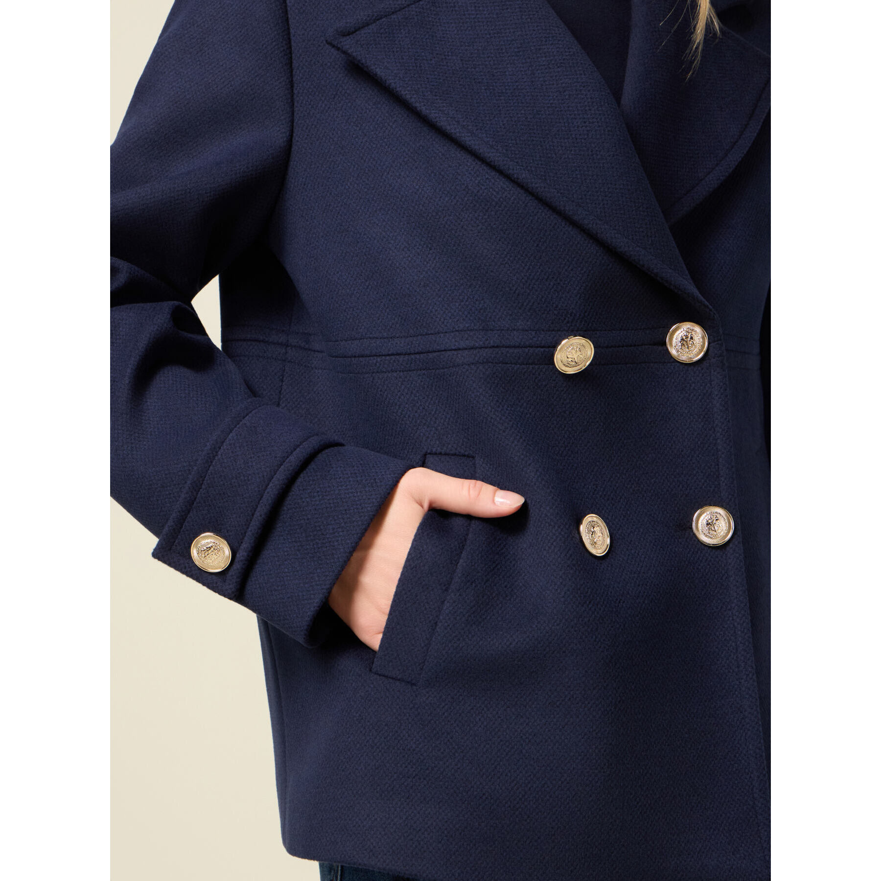 Oltre - Cappotto corto doppiopetto - Blu