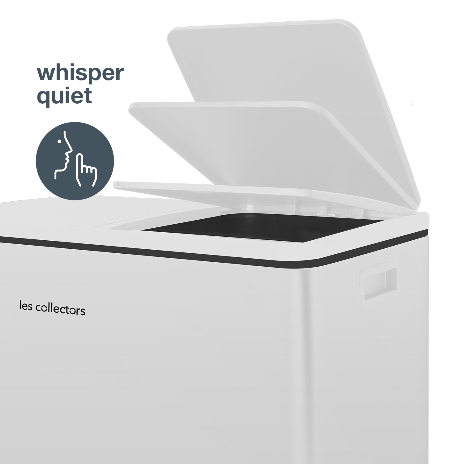 Papelera de reciclaje a pedal N°918 Les Collectors, 60 L, Cierre silencioso, Blanco