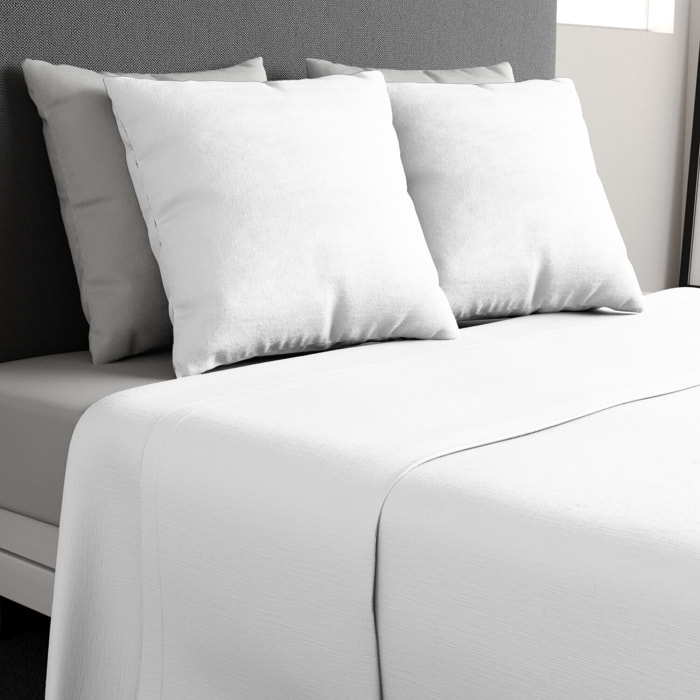Parure de drap 1 pers 100% coton 57fils + 1 taie blanc